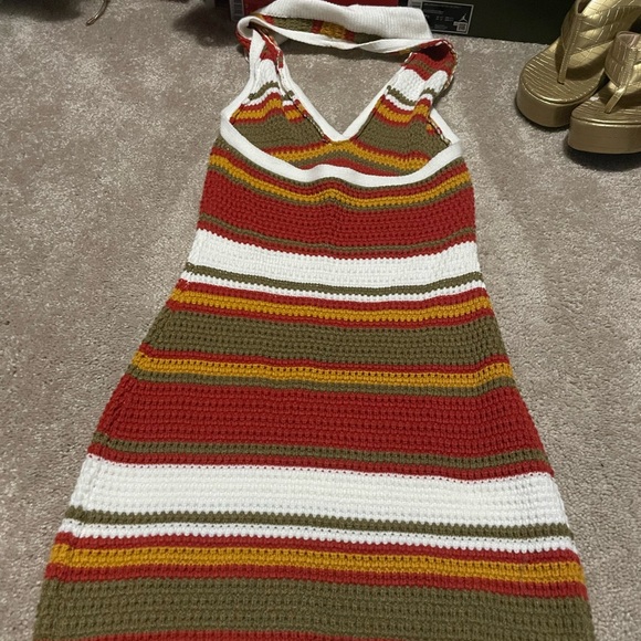 Striped Halter Knit Dress - Picture 3 of 4